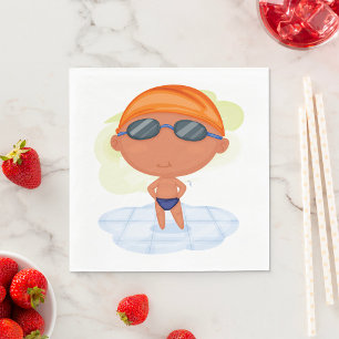 Boy Swimming Napkin