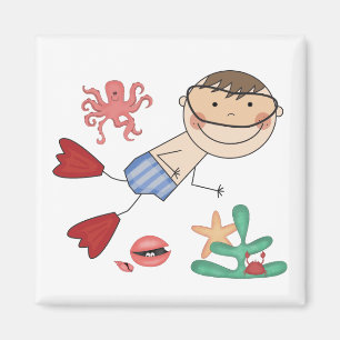Boy Swimming T-shirts and Gifts Magnet