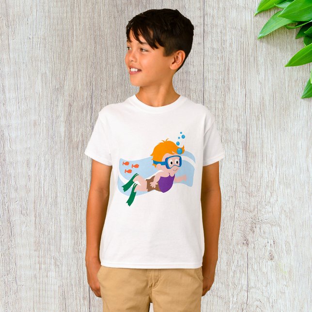 Boy Swimming With Fish T-Shirt (Creator Uploaded)