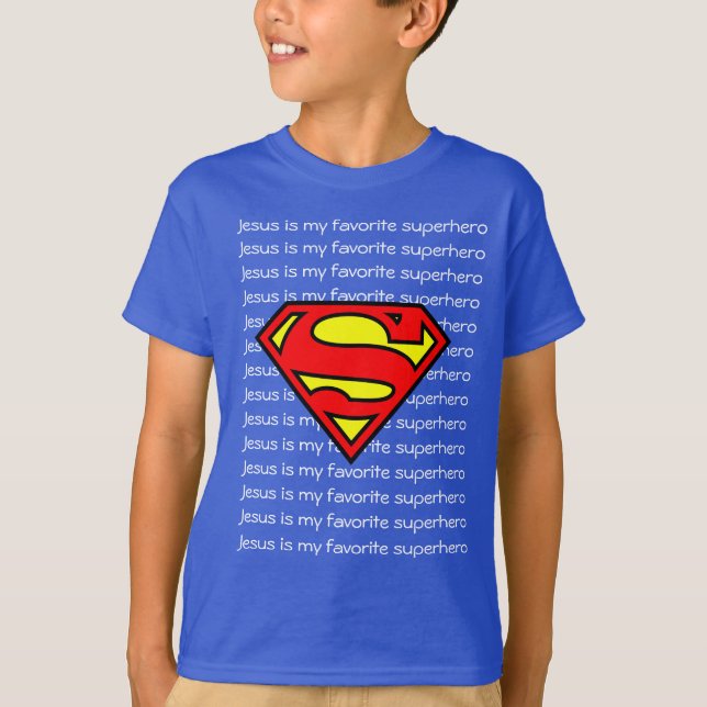 Boy T-shirt. Jesus is my favorite superhero! T-Shirt (Front)