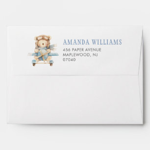Boy Teddy Bear Baby Shower Envelope