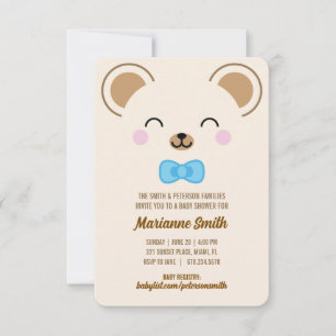 Boy Teddy Bear Baby Shower Evite or Print Invitation
