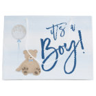 Boy Teddy Bear Blue Balloon Baby Shower