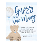 Boy Teddy Bear Blue Balloon Guess How Many Sign