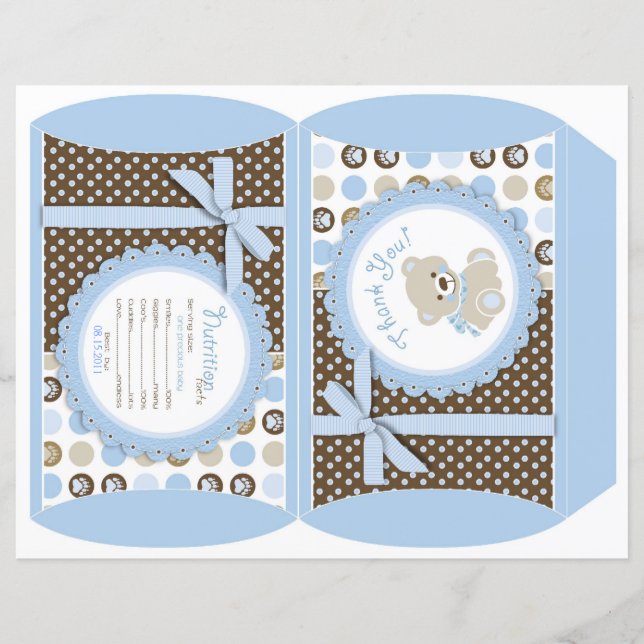 Boy Teddy Bear Puff Box (Front)