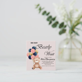 Boy Teddy Bear We Can Bearly Wait Card