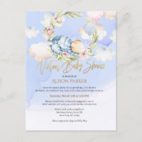Boy Teddy Bear Woodland Virtual Baby Shower Invita
