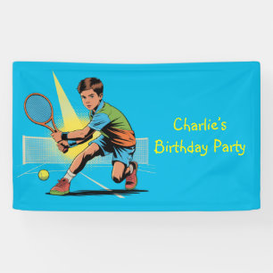 Boy Tennis Birthday Party Banner