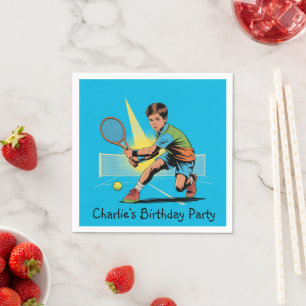 Boy Tennis Birthday Party Napkin