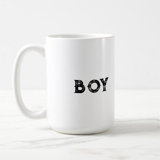 Boy Text with Black Text Colour Classic Coffee Mug (Left)