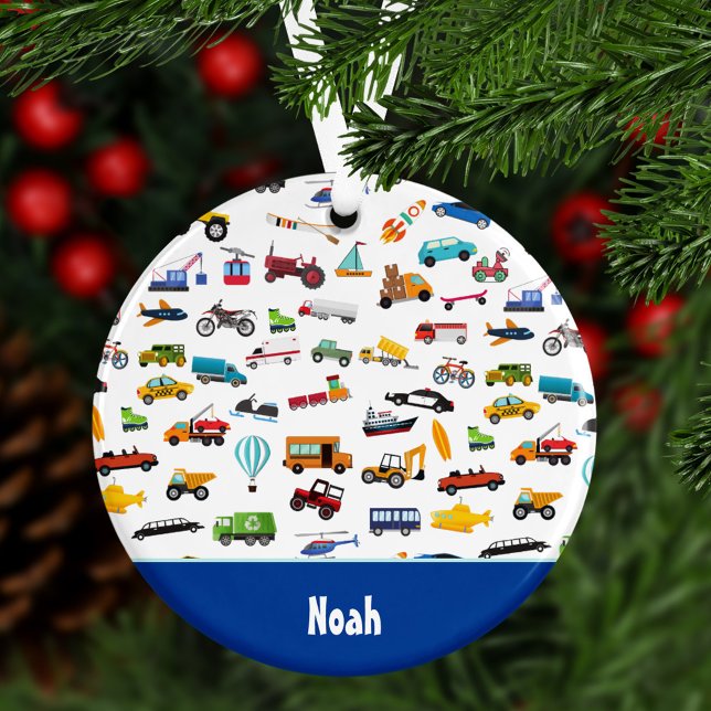 Boy Things That Move Vehicle Cars Kid Christmas Ornament (Creator Uploaded)