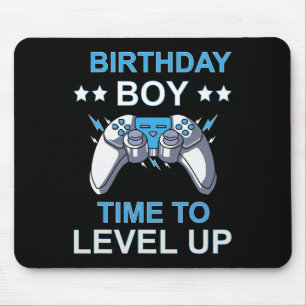 Boy Time To Level Up Video Game Birthday Boys Kids Mouse Pad