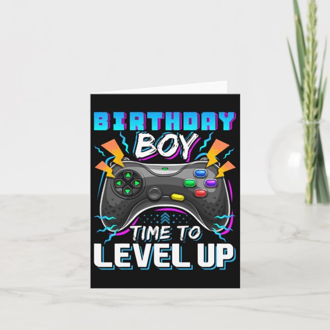 Boy Time To Level Up Video Game Birthday Gamer 10  Card (Front)
