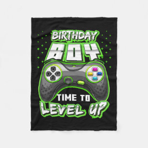 Boy Time To Level Up Video Game Birthday Gamer 11 Fleece Blanket