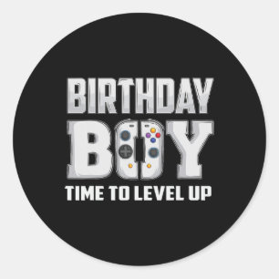 Boy Time To Level Up Video Game Birthday Gamer 5  Classic Round Sticker
