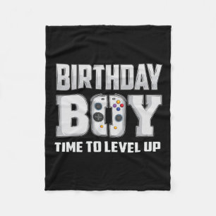 Boy Time To Level Up Video Game Birthday Gamer 5  Fleece Blanket