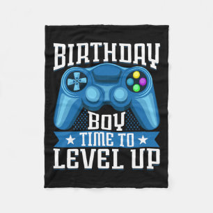 Boy Time To Level Up Video Game Birthday Gamer 7  Fleece Blanket
