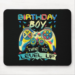 Boy Time To Level Up Video Game Birthday Gamer Boy Mouse Pad