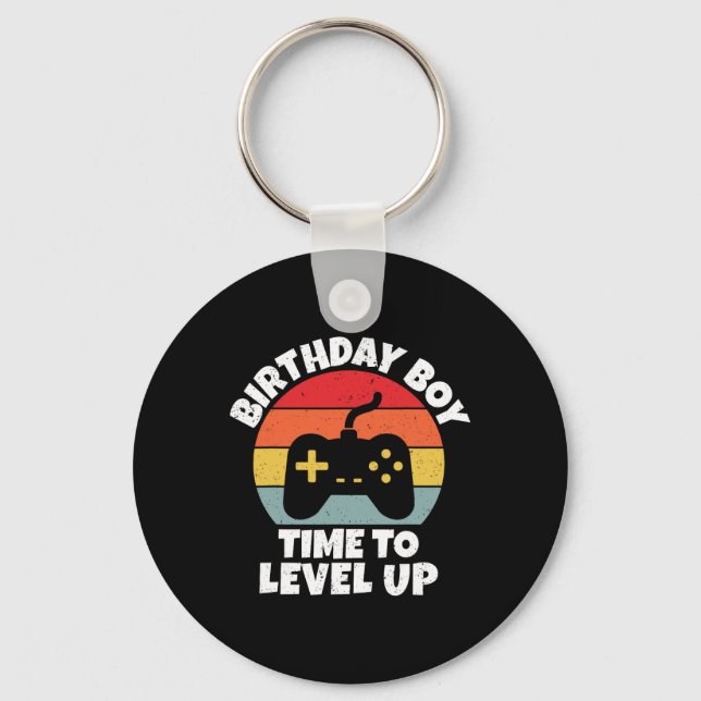 Boy Time To Level Up Video Game Birthday  Key Ring (Front)