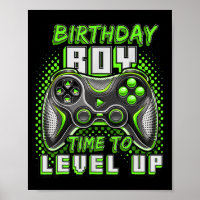 Boy Time To Level Up Video Game Birthday Party Boy