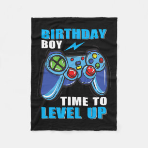 Boy Time To Level Up Video Game Boys Fleece Blanket
