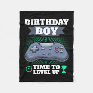 Boy Time To Level Up Video Game Theme Party Gamer  Fleece Blanket