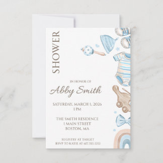 Boy Toy Shower Invitation