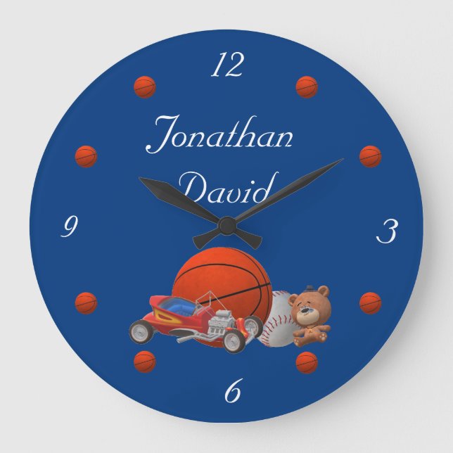 Boy Toys Themed Acrylic Wall Clock (Front)