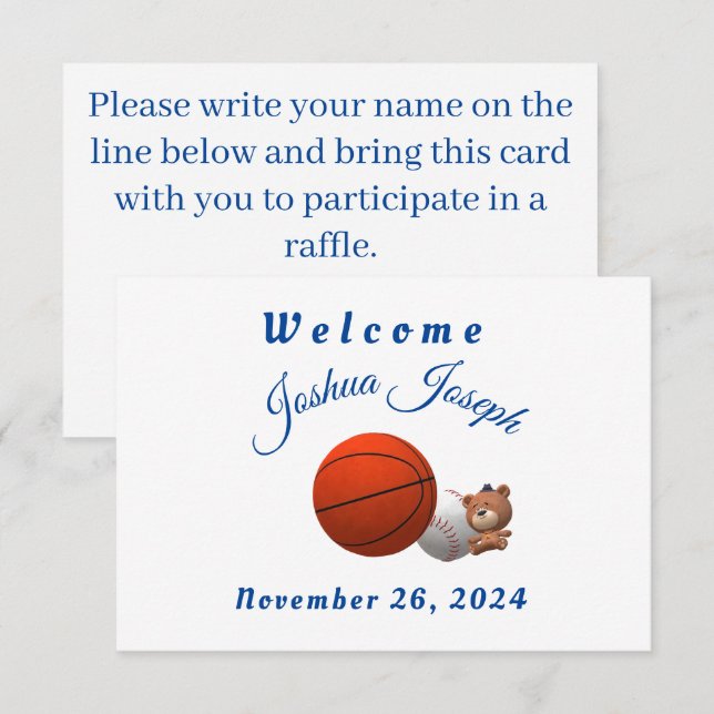 Boy Toys Themed Enclosure Card (Front/Back)