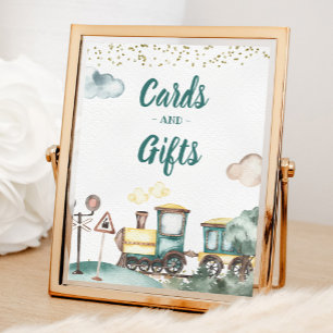 Boy Train Birthday Cards and Gifts Sign