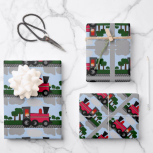 Boy Train Locomotion Digital Art Wrapping Paper