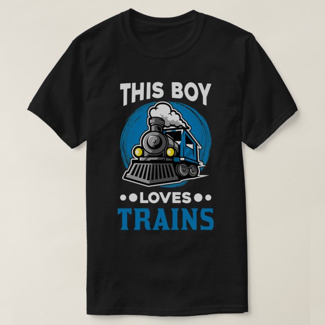 Boy Train Locomotive T-Shirt (Design Front)