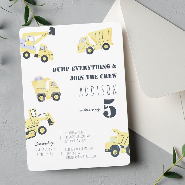 Boy Truck Birthday Party Invitation (Creator Uploaded)