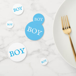 Boy Typography Blue Baby Boy Baby Shower Confetti