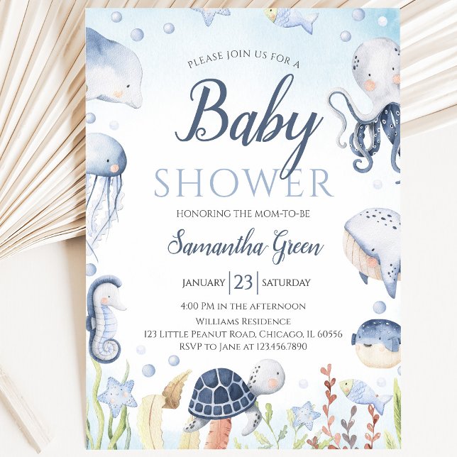 Boy Under the Sea Baby Shower Invitation (Creator Uploaded)