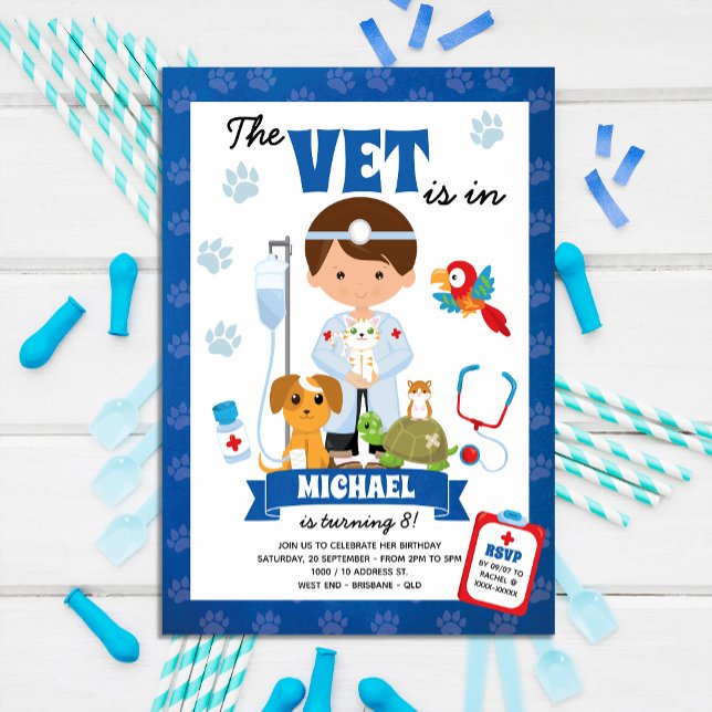 Boy Vet Birthday Party Invitation (Creator Uploaded)