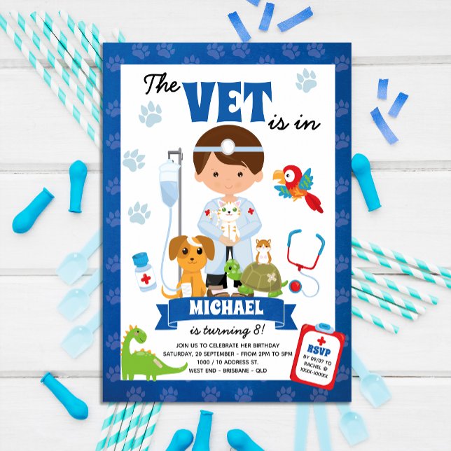 Boy Vet Birthday Party Invitation (Creator Uploaded)