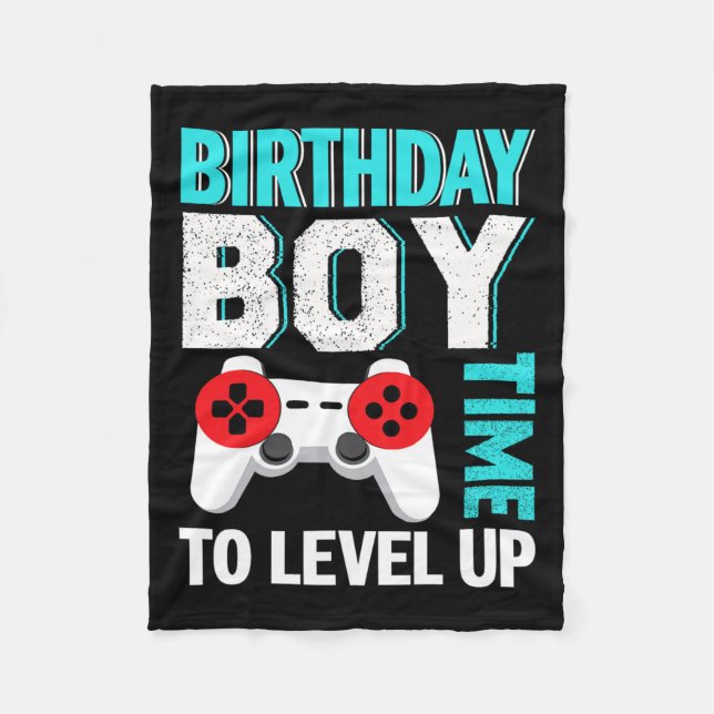 Boy Video Game Birthday Party  Fleece Blanket (Front)