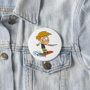Boy Wakeboarding Fun Summer Water Sports 7.5 Cm Round Badge