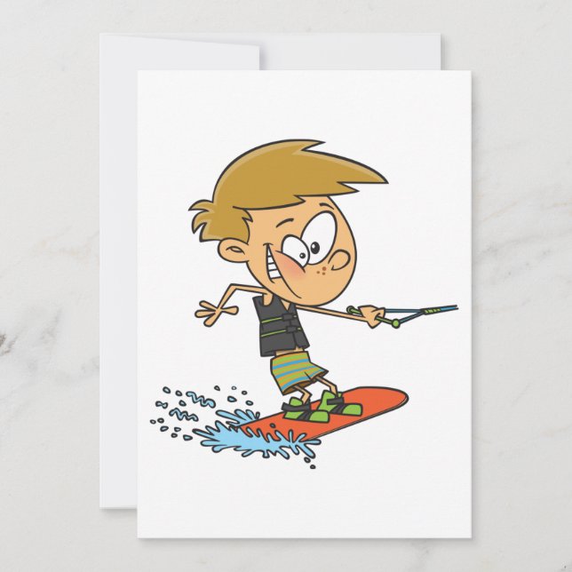 Boy Wakeboarding Fun Summer Water Sports Invitation (Front)