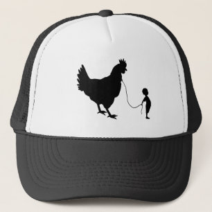 Boy Walking His Pet Chicken Funny Gag Gift Trucker Hat