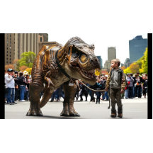 Boy Walking T-Rex T-Shirt