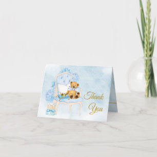 Boy Watercolor Baby Shower Thank You Cards