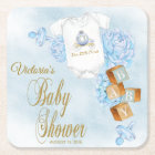 Boy Watercolor Blue Gold Baby Shower Napkins