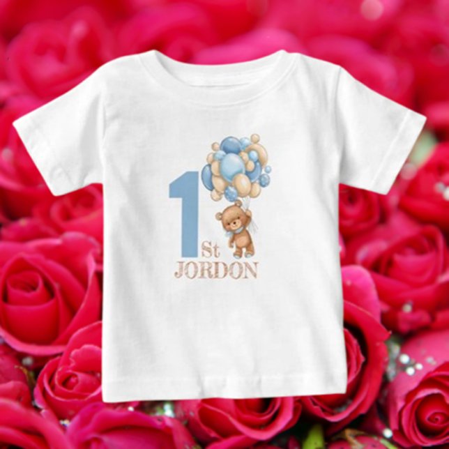 Boy We can Bearly Wait 1st Teddy Bear Baby T-Shirt (Celebrate your little one's first teddy bear picnic with this adorable baby T-shirt!)
