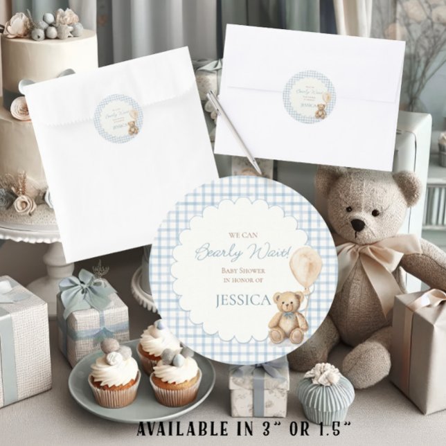 Boy We Can Bearly Wait Teddy Bear Envelope Seal (Creator Uploaded)