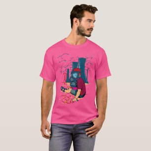 boy wearing gas mask illustration,masked men T-Shirt