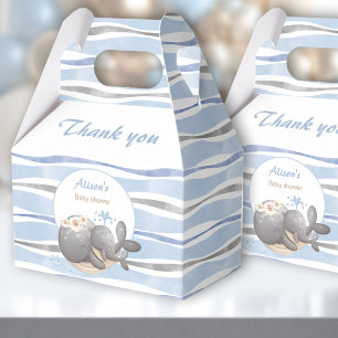 Boy Whale Blue Summer Beach Boy Baby Shower Favour Box