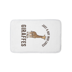 Boy Who Loves Giraffes Vintage Engraving Shirt_1 Bath Mat