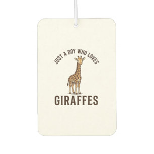 Boy Who Loves Giraffes Vintage Engraving Shirt_1 Car Air Freshener